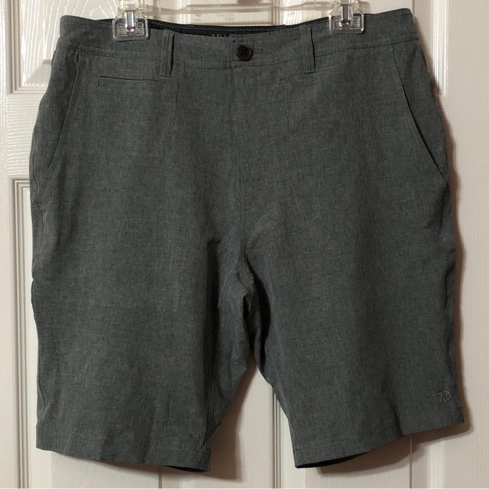 7 Diamonds Gray Flat Front Men Shorts
